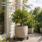 2 Packs 17.5" Extra-large Metal Plant Caddy with 6 Wheels Iron Rolling Plant Stands Heavy-duty Plant Roller Base Pot Movers Indoor Outdoor Wheeled Plant Dolly with Casters Planter Coaster Trolley - Image 5