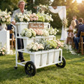 White Mobile Metal Plant Stand, 360 Rolling Flower Rack by flowercart