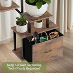 Plant Stand Indoor with Grow Lights - 12 Tiered Metal Plant Shelf with Drawer, 65" Large Plant Stand for Indoor Plants, Holds 16 Plant Pots, Flower Holder Plant Rack for Living room, Patio, Bedroom - Image 3
