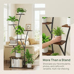 Quikraen 7 Tier Tall Plant Stand with Grow Light For Indoor Plants Growing 60in Indoor Flower Stand Tree-Shaped Plant Shelves for Living Room Patio Black - Image 6