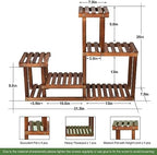 Pine Wood Plant Stand Indoor Outdoor Multi Layer Flower Shelf Rack - Image 2