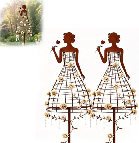 Vintage Lady Garden Trellis Stake (2pcs) by Unknown