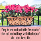 LaLaGreen Metal Wall Planter (16 in, 2 Pack) Black Coco Liner Flower Boxes - Image 6