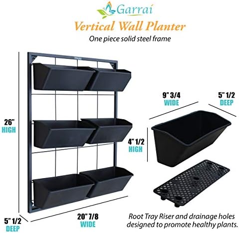 Vertical Wall Planter with 6 Removable Pots for Indoor or Outdoor - Image 3