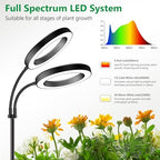 Aumtrly 2 Head Grow Light Full Spectrum, Black, with 68" Adjustable Stand - Image 3