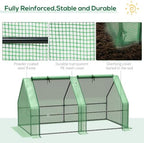 Outsunny 5.9' x 3' x 3' Mini Greenhouse Portable with Zippered Doors Green - Image 4