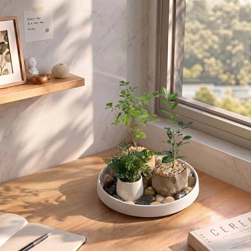 Ceramic Plant Saucer 10.5 Inch 1 Pack White, Fits Pot Base Under 10 Inch - Image 4