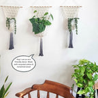 Set of 3 Ombre Dyed Macrame Wall Hanging plant stand Macrame plant hanger indoor and outdoor plant hanger Plant shelf indoor vertical garden planter plant shelf indoor Boho Decor (Ombre Gray) - Image 3