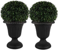 Pure Garden Outdoor Planter Flower Pots, Black, 16x18-Inch, 2-Pack by PureGarden