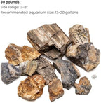 SubstrateSource Natural Stone for Aquarium, Terrarium, Paludarium, Reptile Enclosures - Set of Decorative Rocks for Landcapes, Aquascaping, Fish Tank Decor (Petrified Wood Stone, 30 Pounds, 2-8") - Image 2