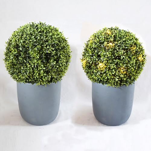 Artificial Plant Topiary Ball Dia 8in, Faux Plant Topiary Ball Extra Large, Garden Spheres Outdoor, Topiary Balls Artificial Outdoor, Lifelike Moss Balls Decorative Set - Image 2