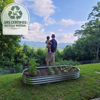 Rakukiri Raised Garden Bed GRS Certified Galvanized Planter Box Outdoor, 6.5ft Oval Rot-Resistant Metal Garden Bed Planter, Recycled Material Planter for Vegetables Flowers Herbs (Silver) - Image 2