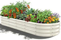 White Oval Raised Garden Bed / Galvanized Steel Planter Box,6 x 2 x 1FT by Unknown