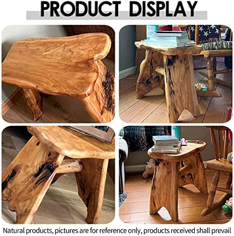 Wood Step Stool, Unique Design Live Edge Wood Stool, Freeform Natural Plant Stand for Garden, Yard, Living Room, Bedroom - Image 3