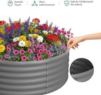 DDK Galvanized Raised Garden Bed, Round Outdoor Planter Bed, 4x4x1.5ft Metal Planter Box for Gardening and Planting,2Pack,DG - Image 5
