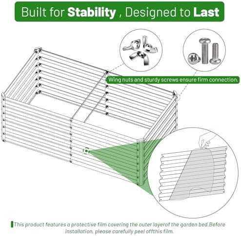 SnugNiture 2-Pack 4x2x2FT Galvanized Raised Garden Bed Kit, Metal Planter Box for Planting Plants Vegetables, Brown - Image 5