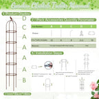 Sadnyy 2 Pack 7 ft Garden Trellis Obelisk for Rose Trellis Climbing Plants Outdoor Rustproof for Pots Tall Tower Plant Support Metal Garden Vines Flower Plants Support Outdoor Indoor(Brown) - Image 3