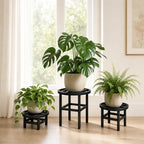 Metal Heavy Duty Plant Stand Indoor Outdoor,3-Pack(φ9+φ11+φ13) Plant Stands Riser,Wrought Iron Pedestal Holders for Large Pots,Outside Rust-Proof Black Flower Display Shelf for Patio - Image 2