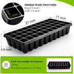 RooTrimmer 10 Pack 40 Cell Seed Starter Trays - Extra Deep 3.9" Plastic Nursery Trays, 20" x 10"，Fits Standard 1020 Flats, for Planting Seedlings, Propagation, Seed Germination and 1020 Flats Inserts - Image 3