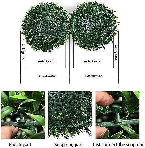 HUHJYUGE Artificial Plant Topiary Ball 19in, Durable Green Grass Decorative Balls, Round Plastic Plant Ball Decoration, for Wedding New Year Christmas Ceiling Garden Home Outdoor - Image 6