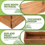 BESPORTBLE Wood Planter Box Set Rustic Wooden Planter Boxes for Indoor Windowsill Balcony Garden Office Decor 11.81 X 4.33 X 6.69 in 2 Pack - Image 6