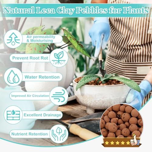 19LB Organic Leca Clay Pebbles for Plants, 4-16mm Natural Leca Ball - Image 2