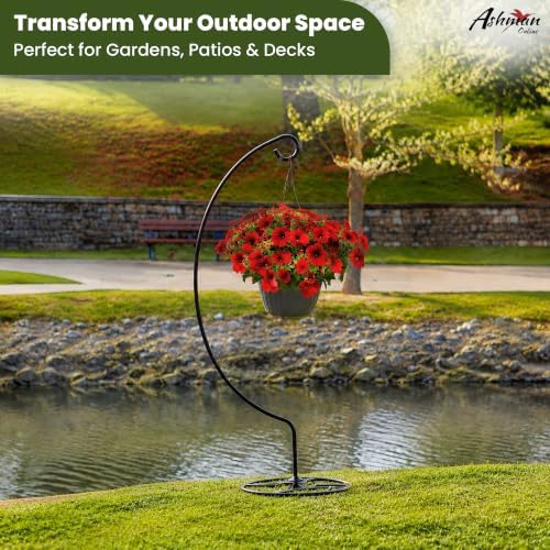 Ashman Shepherd Hook Stand, Bird Cage Stand, Outdoor and Indoor Flower Basket, Patio Plant and Bird Feed Station Stand - Image 3