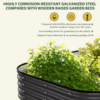 MUPATER 8x4x1FT Raised Garden Bed Outdoor, Modular Galvanized Steel Garden Bed Kit for Planting, Above Ground Planter Box Oval for Vegetables, Herbs and Flowers, Garden, Gray - Image 6