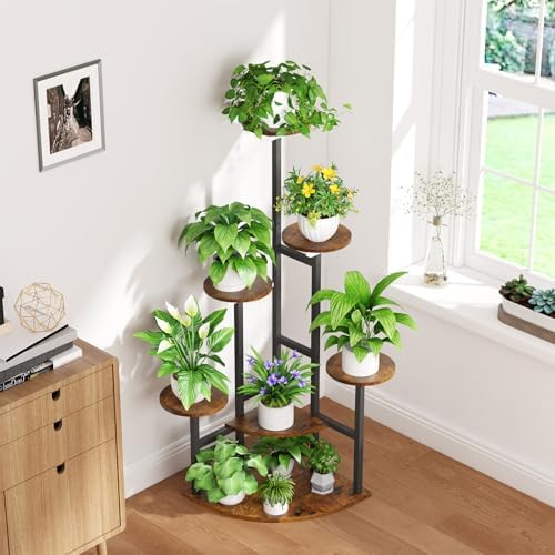 Corner Plant Stand with Grow Lights, 7 Tier Plant Stand Indoor (Round) - Image 6