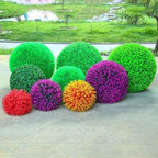 Decorative Faux Greenery Fake Plants 24in, Grass Balls Decorative Decor, Garden Spheres Outdoor, Decorative Balls for Home Decor, Artificial Plant Topiary Ball Tree - Image 3