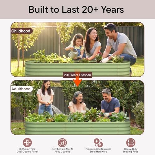 6x4x1.5ft Galvanized Raised Garden Bed, 18" Tall Metal Planter Box - Image 2