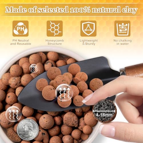 16LB Organic Leca Clay Pebbles for Plants, 4-16mm Natural Leca Ball - Image 3