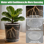 BTPLASTIK 3.5 Gallon Clear Nursery Pots with Saucers 5P, 12 Inch Round Plastic Plant Pots with Drainage Holes - Image 3