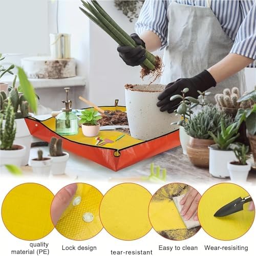 2 PCS Planting Mat Potting Pad Foldable Garden Plant Flower Pot Reusable Transplanting Waterproof Mats Home Gardening Supplies(75x75cm) - Image 4