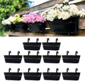 LaLaGreen Outdoor Rail Planter (16 in, 10 Pack) Black Metal Hanging Pots by L%C3%A1L%C3%A1Green