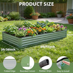 2 Pack 6x3x1 FT Galvanized Raised Garden Bed, Green - Image 3