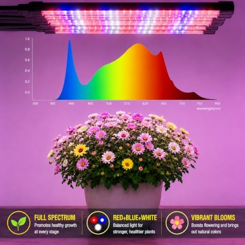 Grow Lights for Indoor Plants [ 8 in1 ] 400 LEDs, Full Spectrum Grow Light for Indoor Growing with Tripod Stand, Auto On/Off Timing 4/8/12H, Plant Grow Lights Indoor. - Image 6