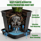10 Inch Square Planters with Saucers 5 Pack,Heavy Duty Black Plant Pots - Image 2