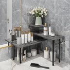 Homode Kitchen Countertop Organizer, 3 Tier Corner Shelf Bathroom Counter Organizer, Wooden Counter Shelf Stand Space Saver, Easy Assembly, Rustic Grey - Image 4