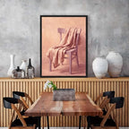 Minimalist Chair with Draped Fabric Black Framed Wall Art Print - Image 7
