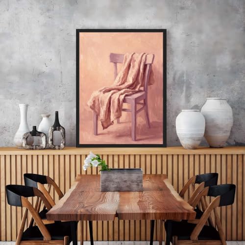 Minimalist Chair with Draped Fabric Black Framed Wall Art Print - Image 7
