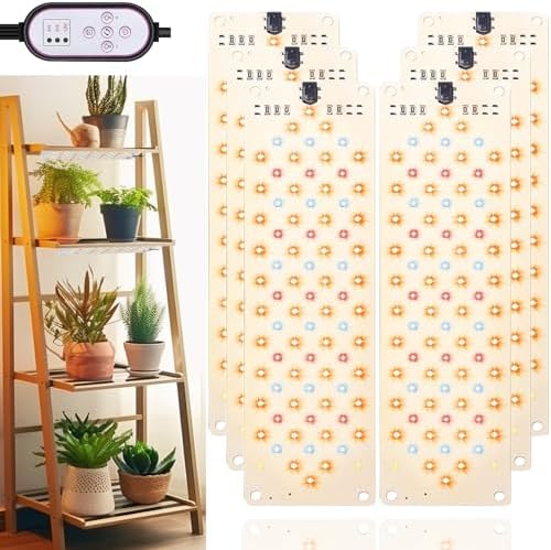 Grow Light,Ultra-Thin Panel Grow Lights for Indoor Plants,474LEDs Full Spectrum Grow Lights for Under Cabinet Plant, Grow Lamp with 3/9/12H Timer,10 Dimmable Levels for Plants Growing (6pcs) by Rocokinggrowlights