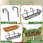 SPECILITE 24" Adjustable Metal Window Railing Planters Boxes, 2 Pack - Image 6