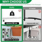 Window Box Brackets, Adjustable Planter Box Brackets, Heavy Duty Iron Flower Box Brackets for Railings, with Enhanced Bottom Support - Perfect for Balconies, Fences, and Gardens (White, 4 Pack) - Image 6