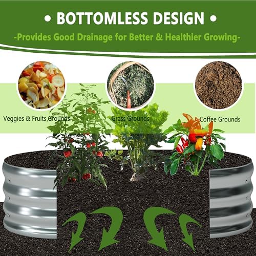 Foxlang 8x4x1ft(2 Pack) Galvanized Oval Raised Garden Bed - Image 5