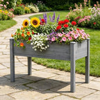 Elevated Wooden Raised Garden Bed, Standing Raised Planter Box with Legs, Outdoor Wooden Plant Container for Vegetables, Herbs, Flowers, Backyard Patio Deck Gardening - Image 2
