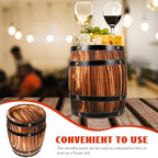 VOSAREA Wood Wine Barrel Decor Vintage Oakes Aging Barrels Decorative Whiskey Barrel Bucket Flower Planter Container Water Wishing Well Pail for Home Kitchen Bar Summer Party Decor - Image 6