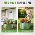 INNO STAGE 3 Pcs Round Galvanized Raised Garden Beds, 2x2x1.4ft Olive Green - Image 4