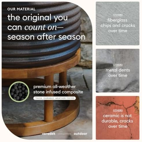 Veradek Mod Series Short Raised Planter - Round Outdoor Planter with Stand - Image 6