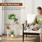 IBUYKE 4 Tier Small Plant Stand for Indoor, White TMJ073R - Image 5